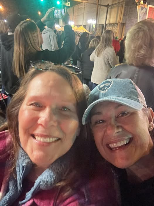 Nancy Bergeron with friend Angela Rhodes at a night out